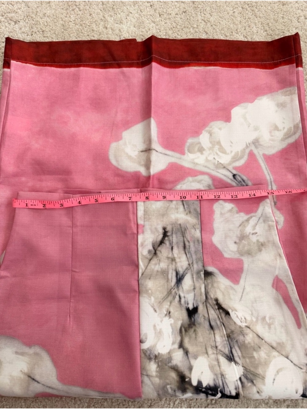 Pink Floral Midi Skirt with White Blossom Print - Picture 4 of 5